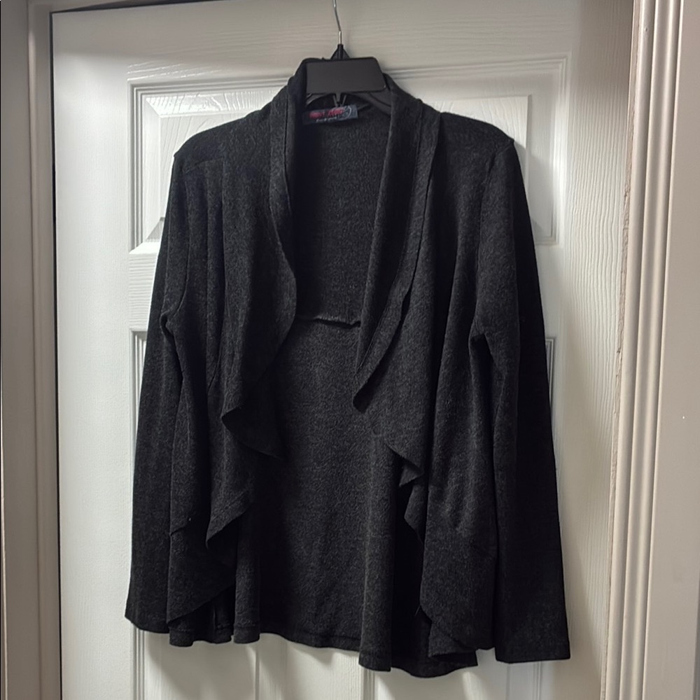 Point Zero Charcoal Open Front Cardigan
